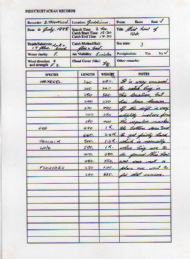Fish & Crustacean Record Form